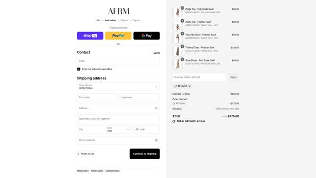 AFRM checkout page showing AFRM discount code box | Screenshot taken by SimplyCodes community member on Aug 27, 2025