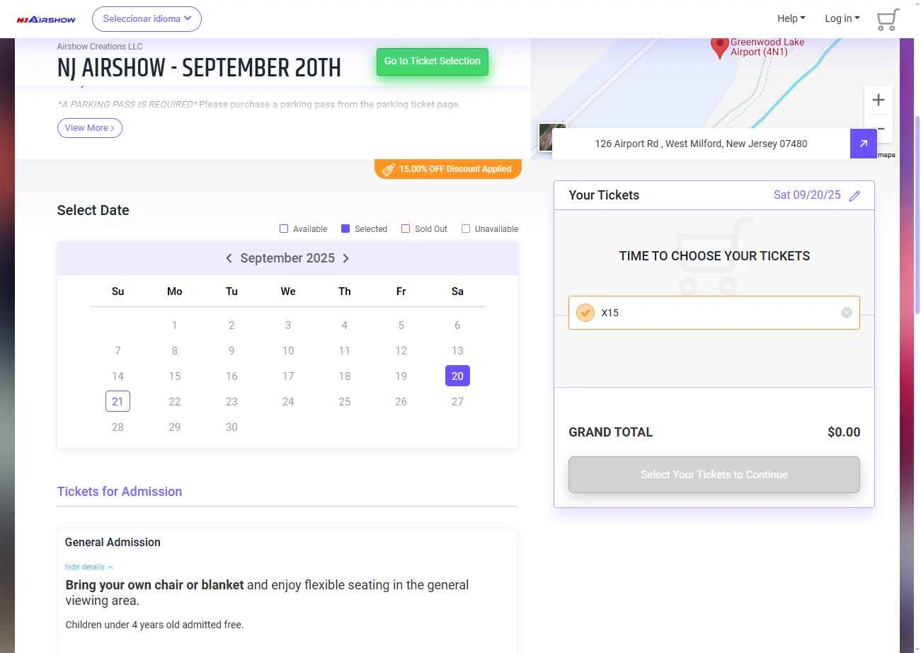 Afton Tickets checkout page showing Afton Tickets promo code box | Screenshot taken by SimplyCodes community member on Sep 17, 2025