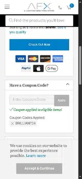 BRILLIANT24 coupon verification screenshot