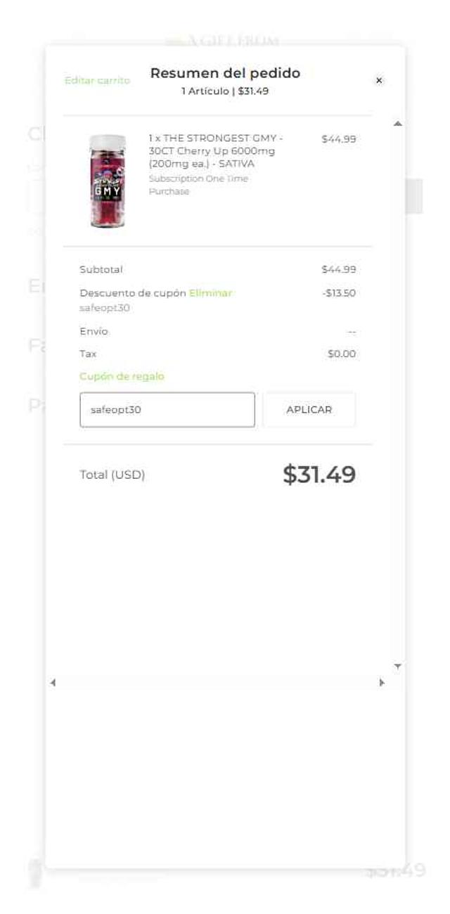A Gift From Nature checkout page showing A Gift From Nature coupon code box | Screenshot taken by SimplyCodes community member on Jul 31, 2025