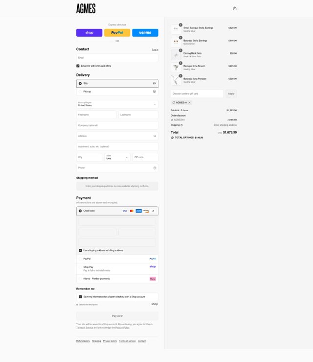 Agmes checkout page showing Agmes discount code box | Screenshot taken by SimplyCodes community member on Sep 3, 2025