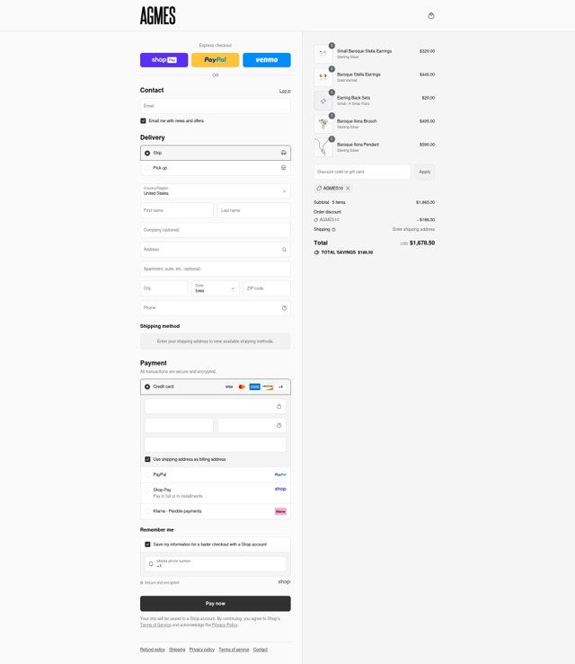 Agmes checkout page showing Agmes discount code box | Screenshot taken by SimplyCodes community member on Aug 22, 2025