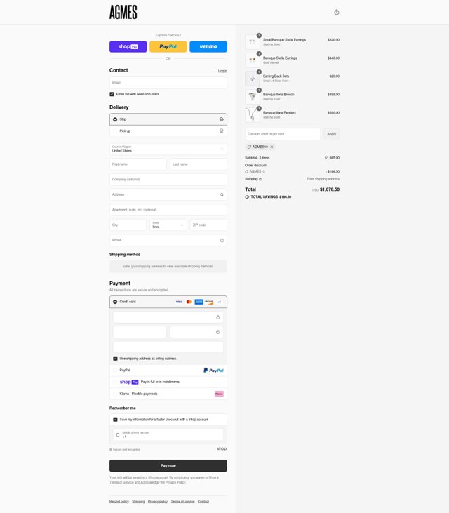 Agmes checkout page showing Agmes discount code box | Screenshot taken by SimplyCodes community member on Aug 9, 2025