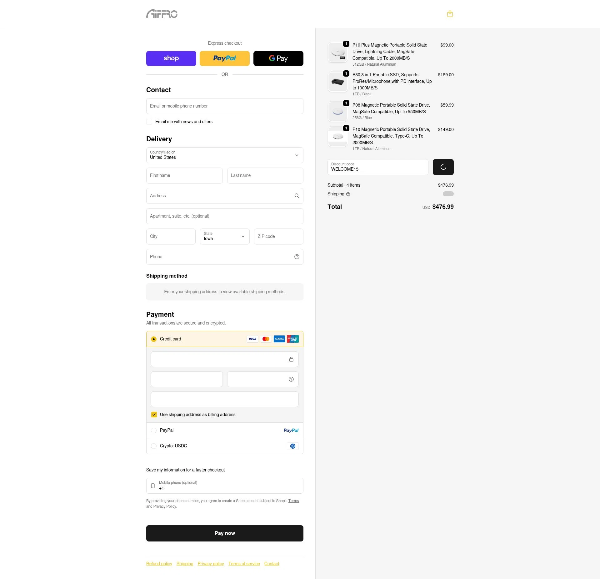 Aiffro checkout page showing Aiffro promo code box | Screenshot taken by SimplyCodes community member on Feb 6, 2026