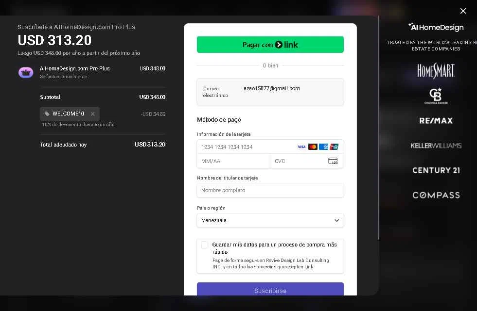AI HomeDesign checkout page showing AI HomeDesign promo code box | Screenshot taken by SimplyCodes community member on Sep 20, 2025