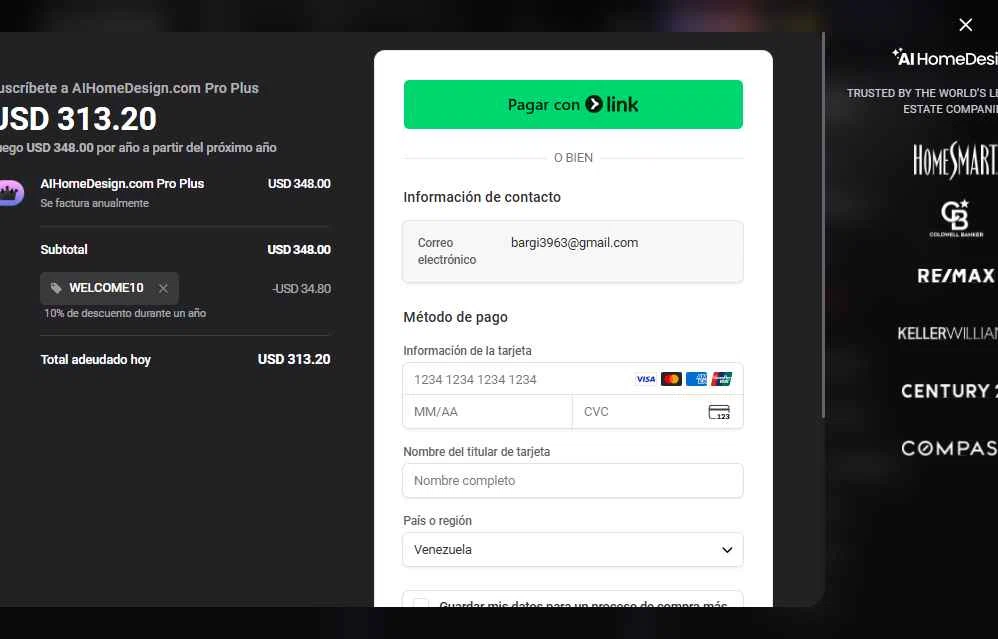 AI HomeDesign checkout page showing AI HomeDesign promo code box | Screenshot taken by SimplyCodes community member on Jan 23, 2026