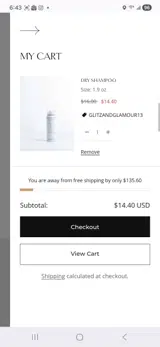Glitzandglamour13 coupon verification screenshot