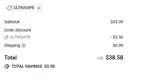 ULTRAVIP8 coupon verification screenshot