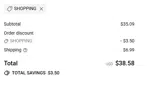 SHOPPING coupon verification screenshot