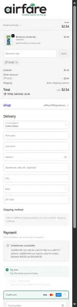 FLY25 coupon verification screenshot