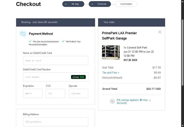 Airport Lax checkout page showing Airport Lax promo code box | Screenshot taken by SimplyCodes community member on Jun 20, 2025