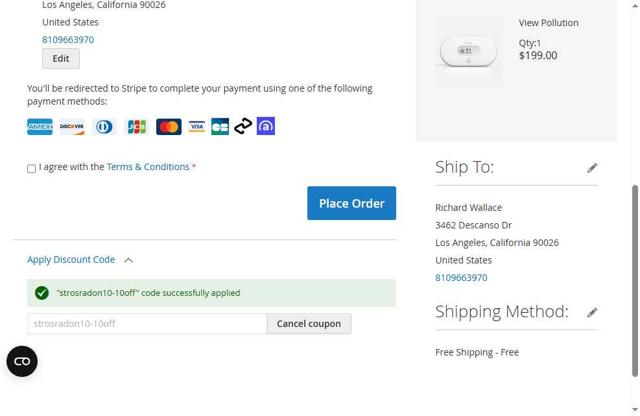 Airthings checkout page showing Airthings promo code box | Screenshot taken by SimplyCodes community member on Jun 8, 2025