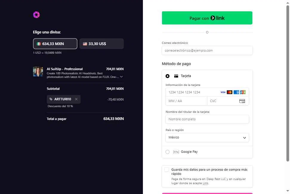 AI SuitUp checkout page showing AI SuitUp promo code box | Screenshot taken by SimplyCodes community member on Nov 17, 2025