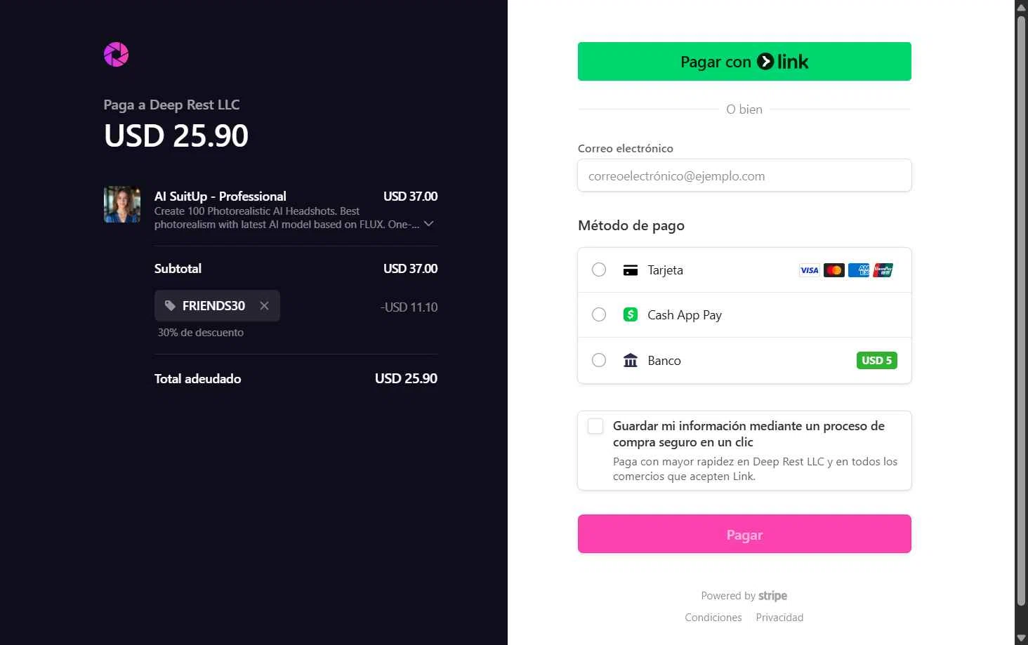 AI SuitUp checkout page showing AI SuitUp promo code box | Screenshot taken by SimplyCodes community member on May 28, 2025