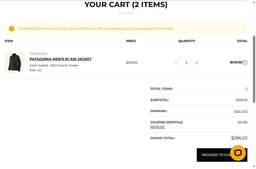 AJ's Ski & Sports checkout page showing AJ's Ski & Sports promo code box | Screenshot taken by SimplyCodes community member on Oct 9, 2025