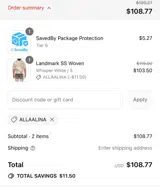 ALLAALINA coupon verification screenshot