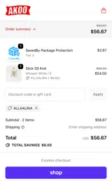 ALLAALINA coupon verification screenshot