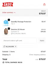 ALLAALINA coupon verification screenshot