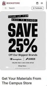 Alabama A&M University Bookstore coupon verification screenshot