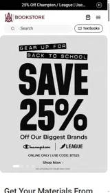 Alabama A&M University Bookstore coupon verification screenshot