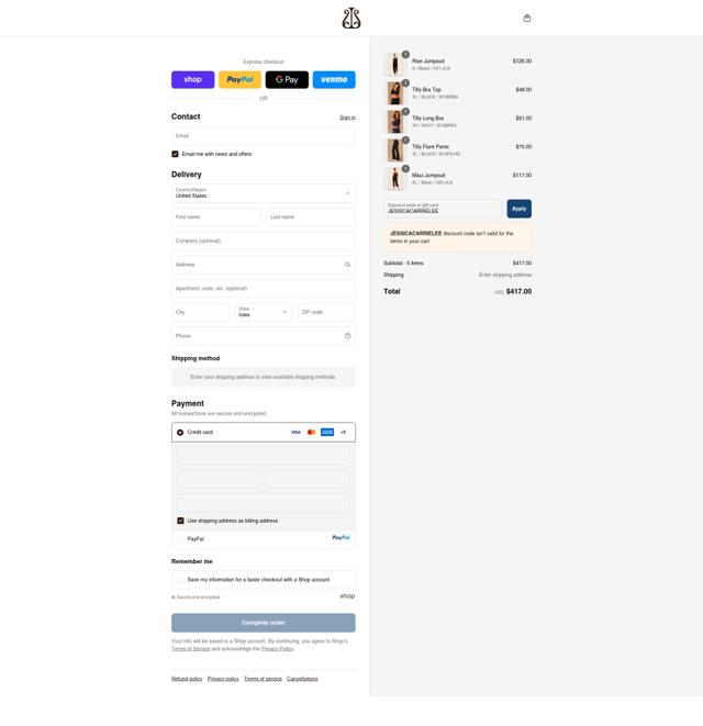 Alala checkout page showing Alala promo code box | Screenshot taken by SimplyCodes community member on Sep 15, 2025