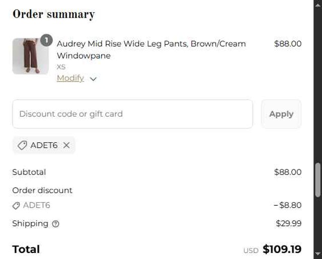 Albion Fit checkout page showing Albion Fit coupon code box | Screenshot taken by SimplyCodes community member on Aug 29, 2025