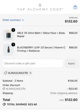 Alchemy Code coupon verification screenshot