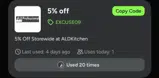 ALDKitchen coupon verification screenshot