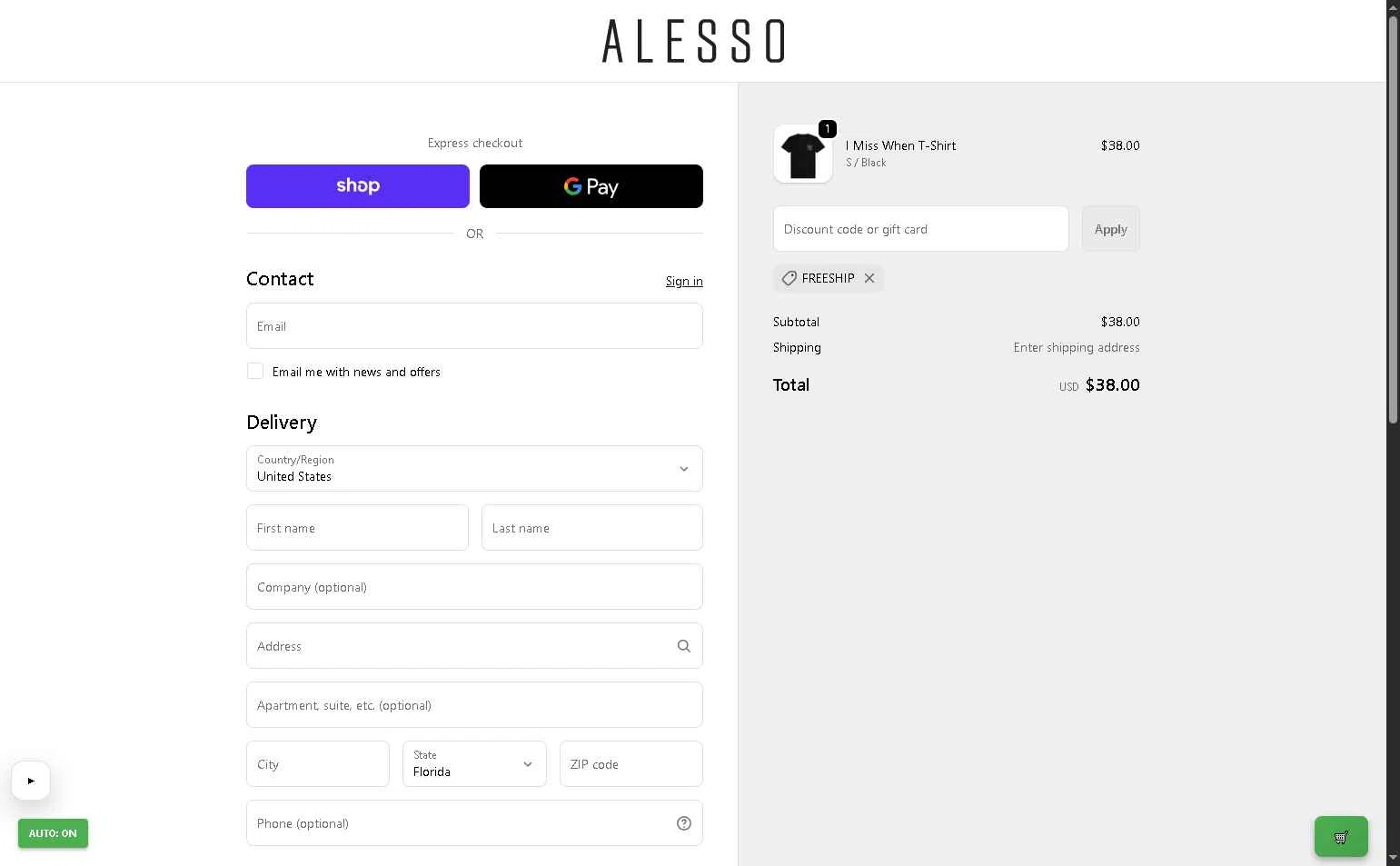 Alesso checkout page showing Alesso promo code box | Screenshot taken by SimplyCodes community member on Jan 2, 2026