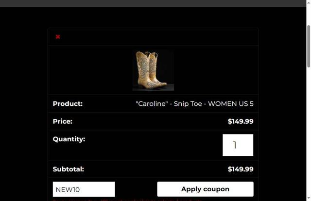 Alfa Western Wear checkout page showing Alfa Western Wear coupon code box | Screenshot taken by SimplyCodes community member on Aug 30, 2025