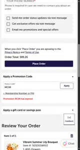 Alice's Table coupon verification screenshot