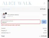 HELLO15 coupon verification screenshot