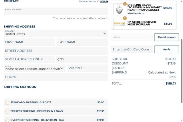 Alivia + Danny checkout page showing Alivia + Danny discount code box | Screenshot taken by SimplyCodes community member on Sep 1, 2025