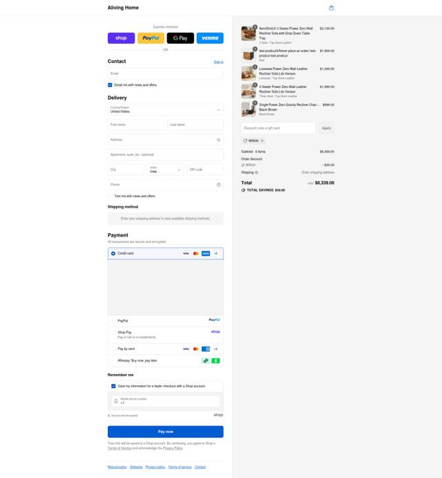 Aliving Home checkout page showing Aliving Home coupon code box | Screenshot taken by SimplyCodes community member on Sep 12, 2025