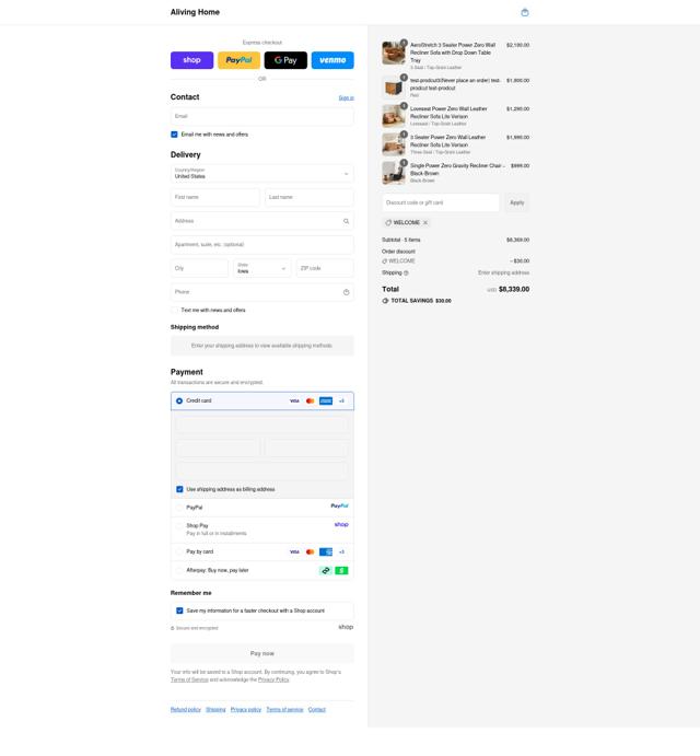 Aliving Home checkout page showing Aliving Home coupon code box | Screenshot taken by SimplyCodes community member on Sep 12, 2025