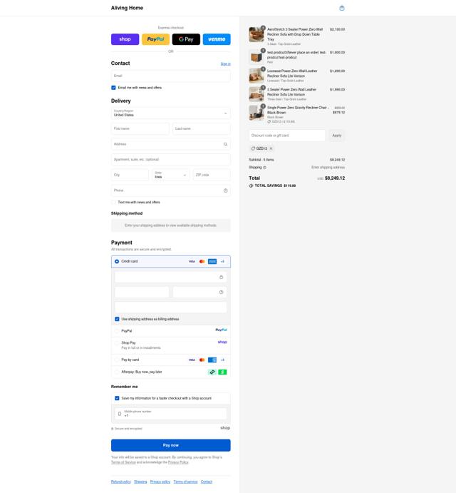 Aliving Home checkout page showing Aliving Home coupon code box | Screenshot taken by SimplyCodes community member on Sep 12, 2025