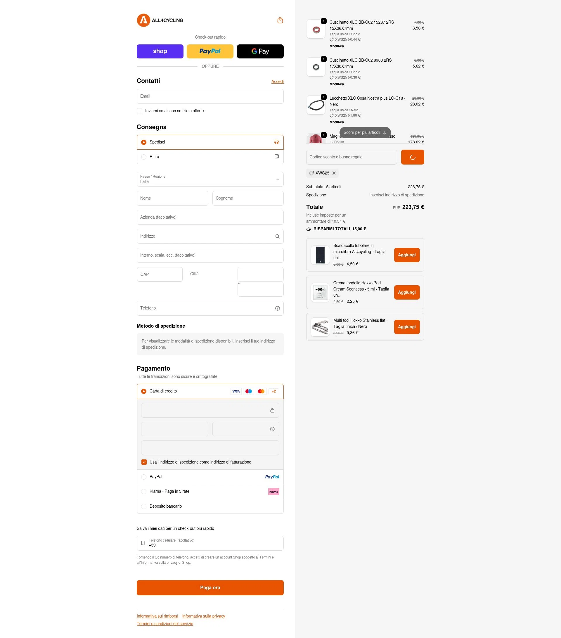All4cycling checkout page showing All4cycling discount code box | Screenshot taken by SimplyCodes community member on Feb 7, 2026