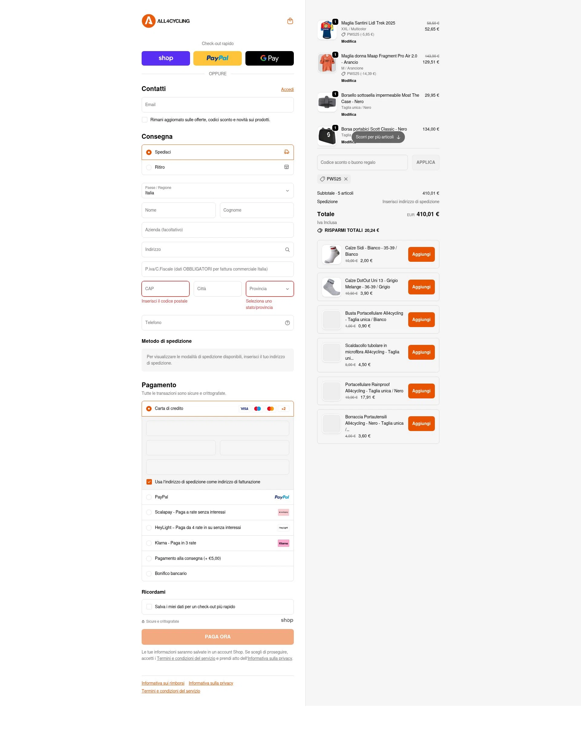 All4cycling checkout page showing All4cycling discount code box | Screenshot taken by SimplyCodes community member on Dec 31, 2025