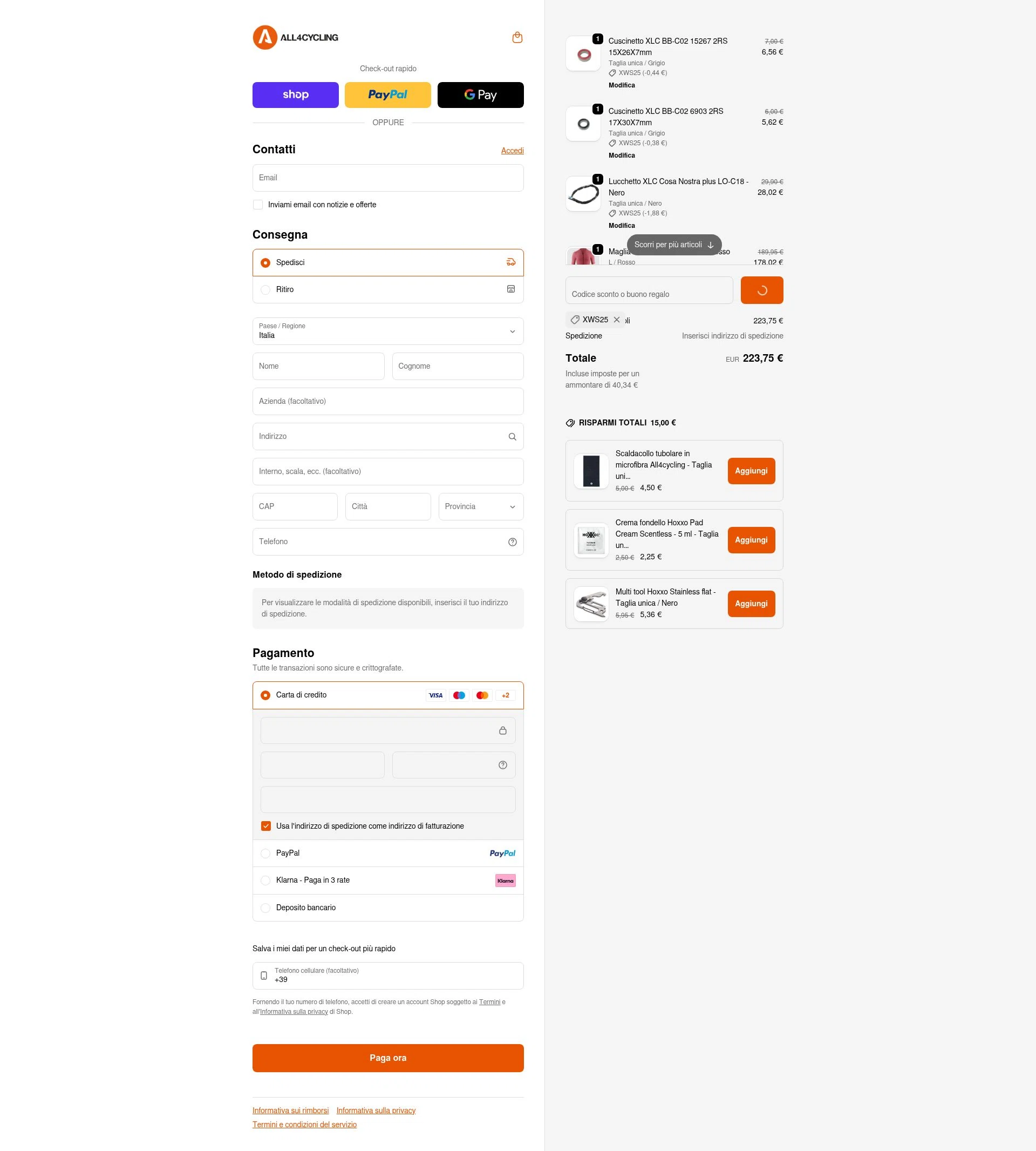 All4cycling checkout page showing All4cycling discount code box | Screenshot taken by SimplyCodes community member on Feb 2, 2026