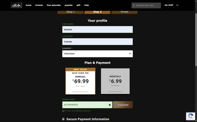 ALLBLK checkout page showing ALLBLK promo code box | Screenshot taken by SimplyCodes community member on Aug 12, 2025