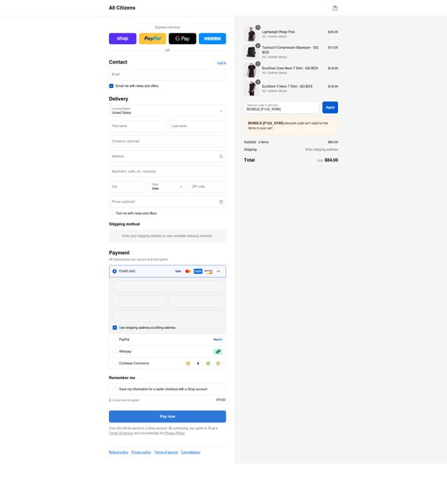 All Citizens checkout page showing All Citizens discount code box | Screenshot taken by SimplyCodes community member on Sep 6, 2025