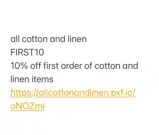 All Cotton and Linen coupon verification screenshot
