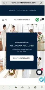 All Cotton and Linen coupon verification screenshot