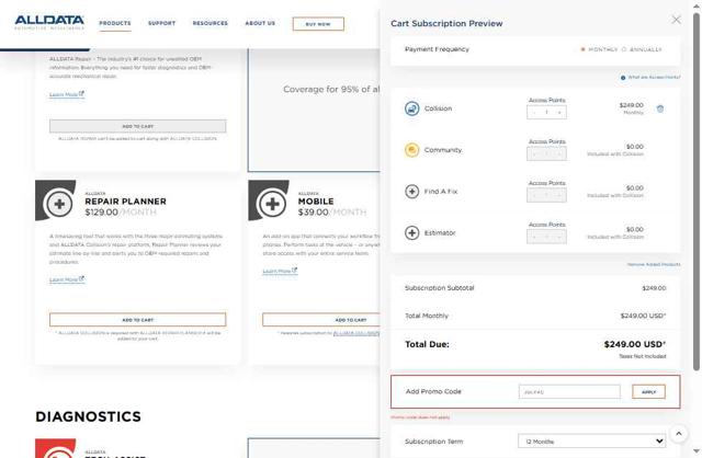 All Data checkout page showing All Data promo code box | Screenshot taken by SimplyCodes community member on Aug 1, 2025