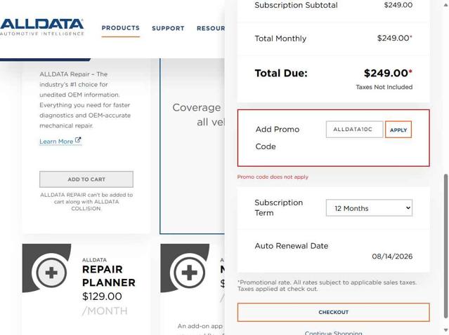 All Data checkout page showing All Data promo code box | Screenshot taken by SimplyCodes community member on Aug 14, 2025