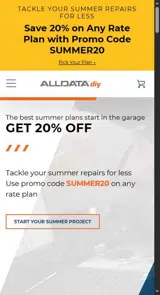 ALLDATA DIY coupon verification screenshot