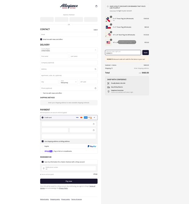 Allegiance flag supply promo codes 25 off jun 2025