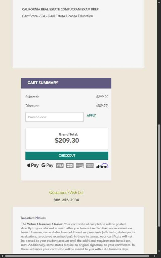 Allied School checkout page showing Allied School promo code box | Screenshot taken by SimplyCodes community member on Aug 18, 2025
