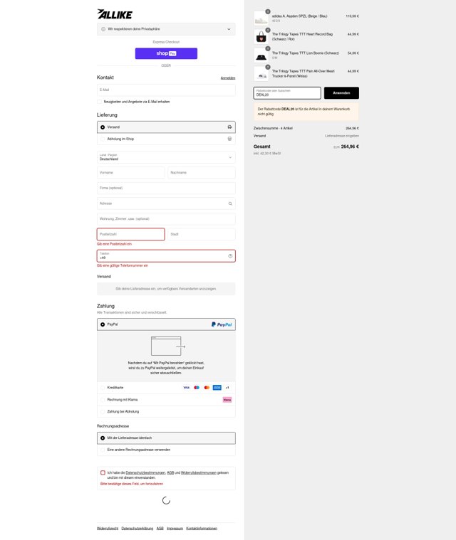 Allike Store checkout page showing Allike Store discount code box | Screenshot taken by SimplyCodes community member on Jun 20, 2025