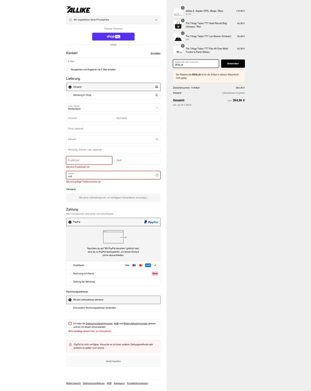Allike Store checkout page showing Allike Store discount code box | Screenshot taken by SimplyCodes community member on Jun 14, 2025